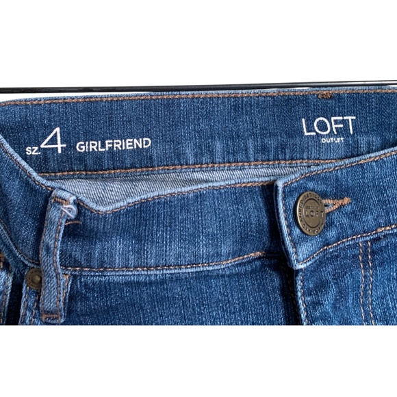 Loft Outlet Women's Jeans Girlfriend Size 4 Mid Blue Wash - Picture 3 of 4